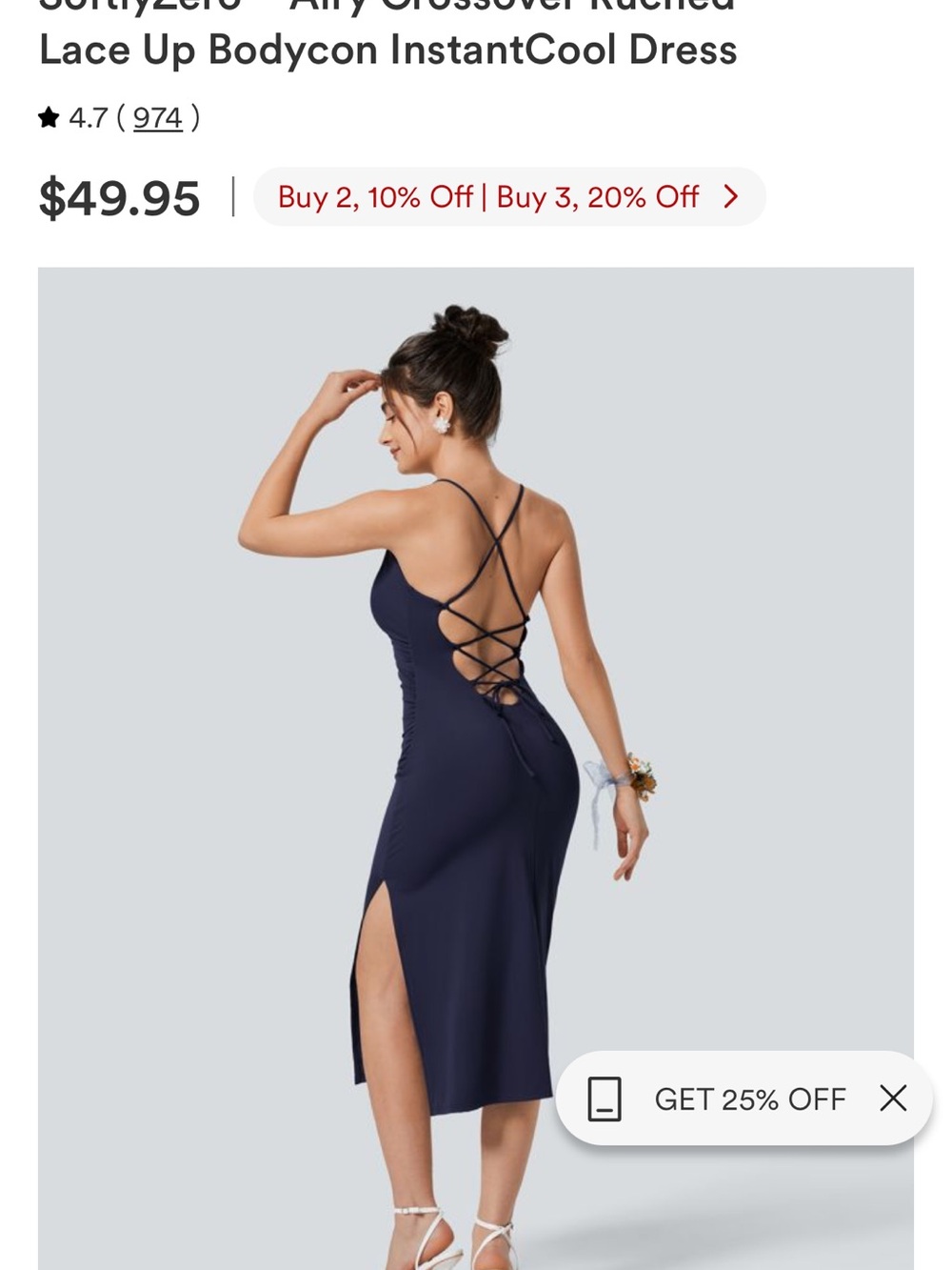 HALARA SoftlyZero™ Airy Crossover Ruched Lace Up Bodycon InstantCool Dress